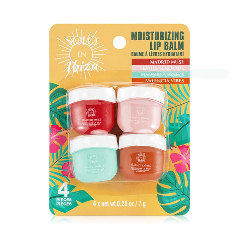 Solo En Ibiza Moisturizing Lip Balm 4pk