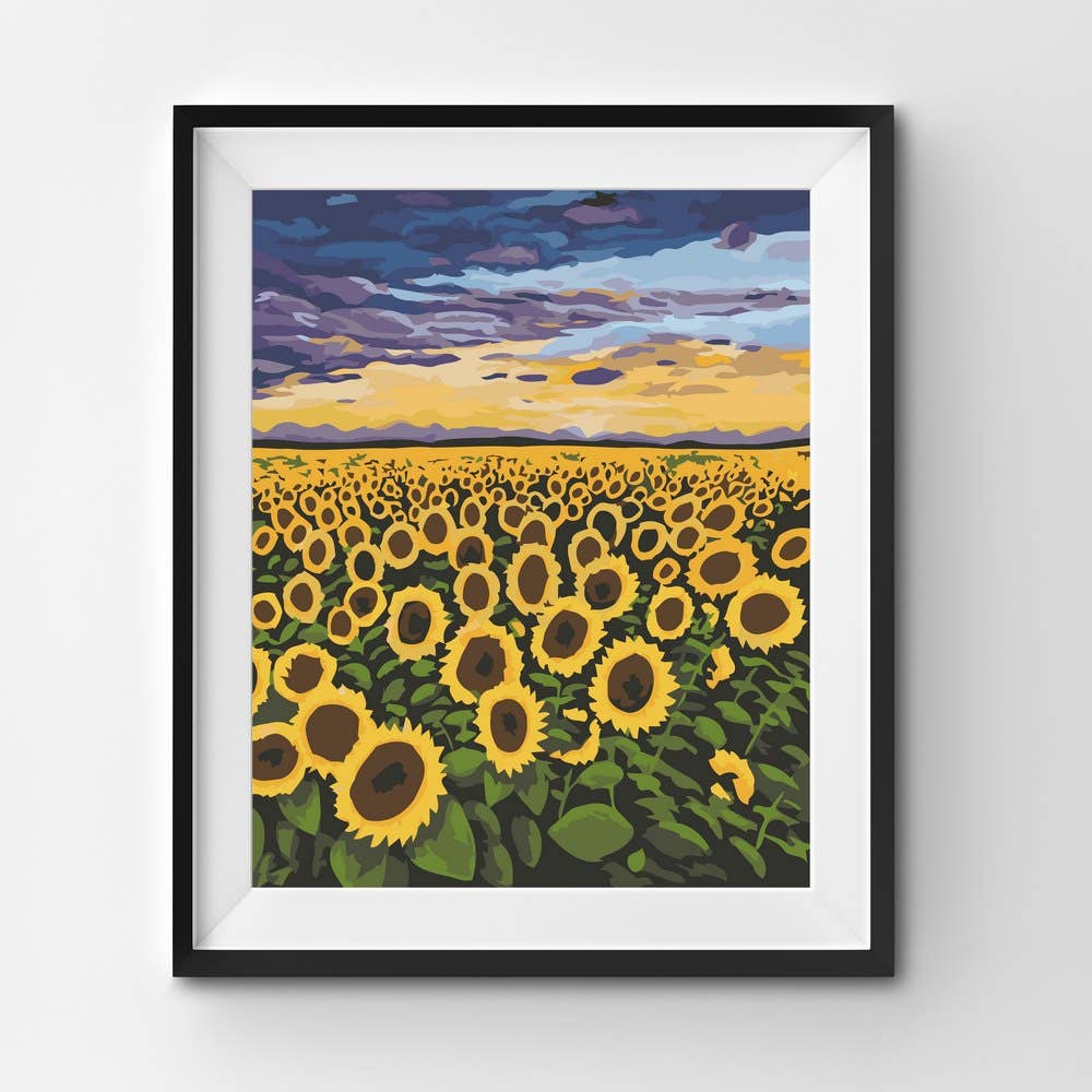 Sunset Sunflowers - Spring 2025 Decor Paint by Numbers Kit: Without Frame