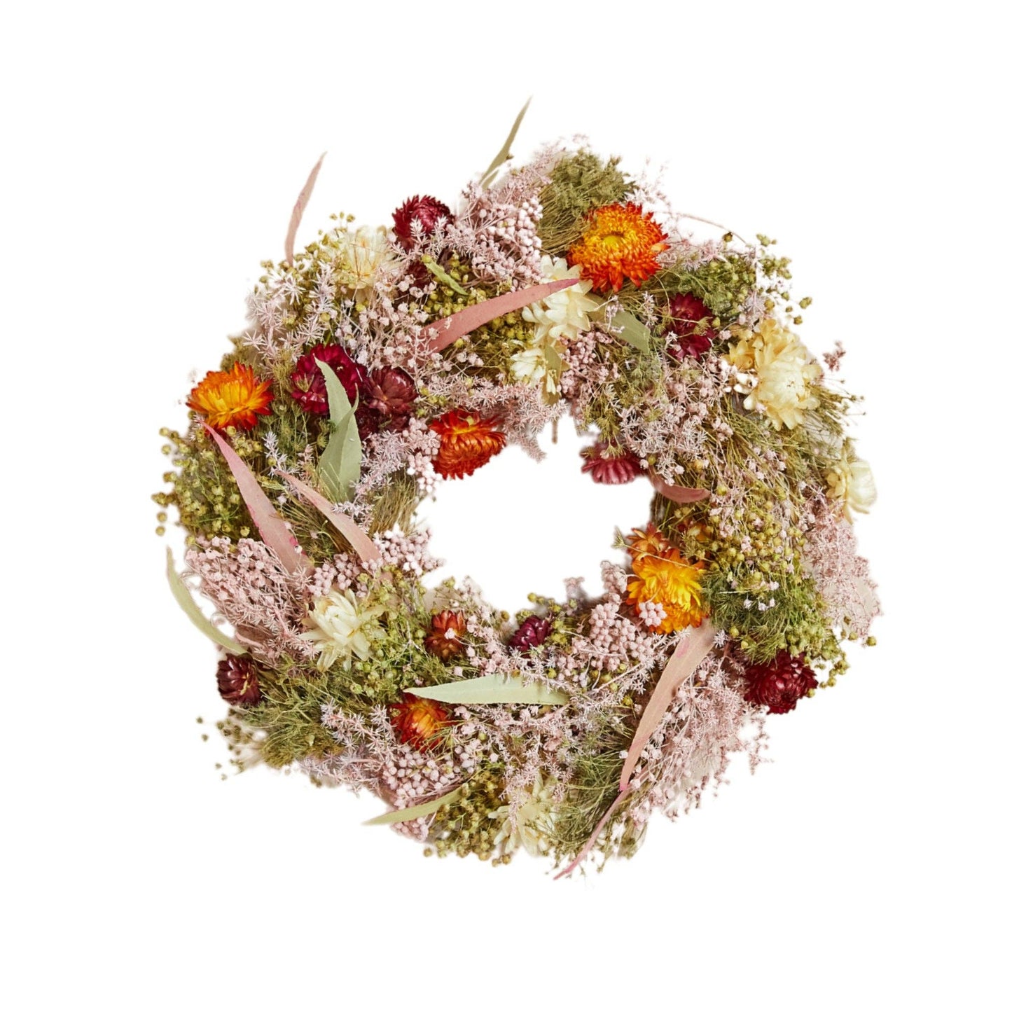 Multi-Colored Dried Flower Wreath - Summer Bestseller: Large