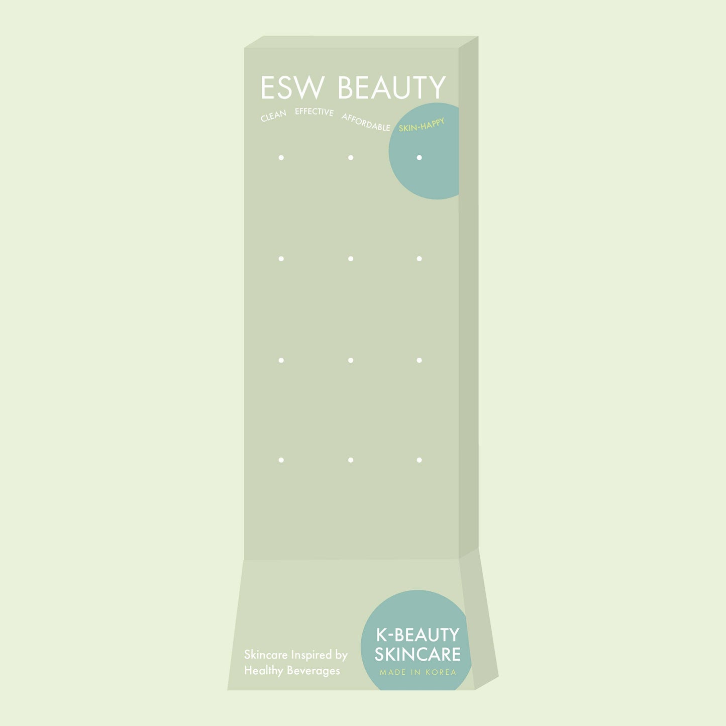 ESW Beauty Green Floor Standing Display - Empty