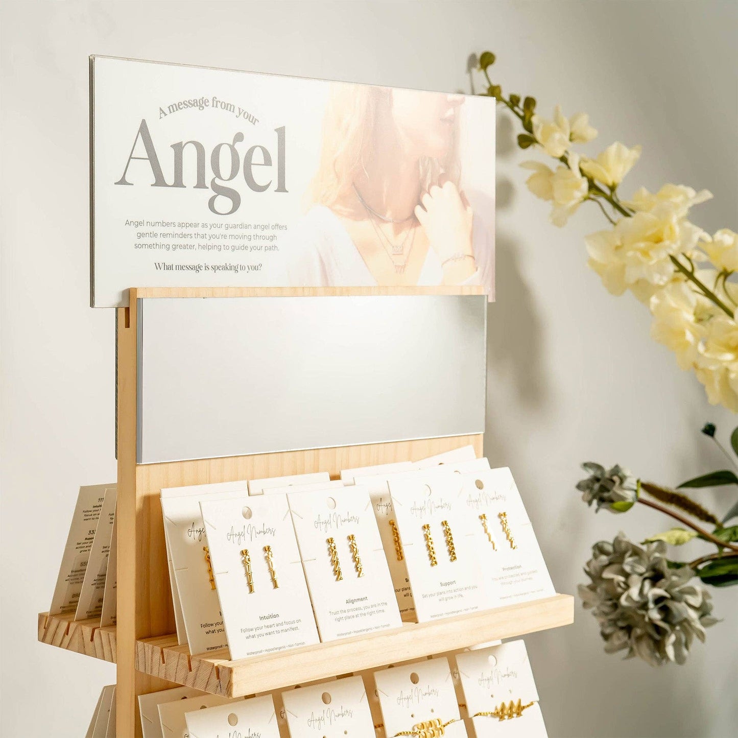 Angel Number Jewelry Display Set: Gold