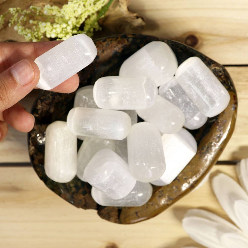 1 lb Selenite Tumbled Stones