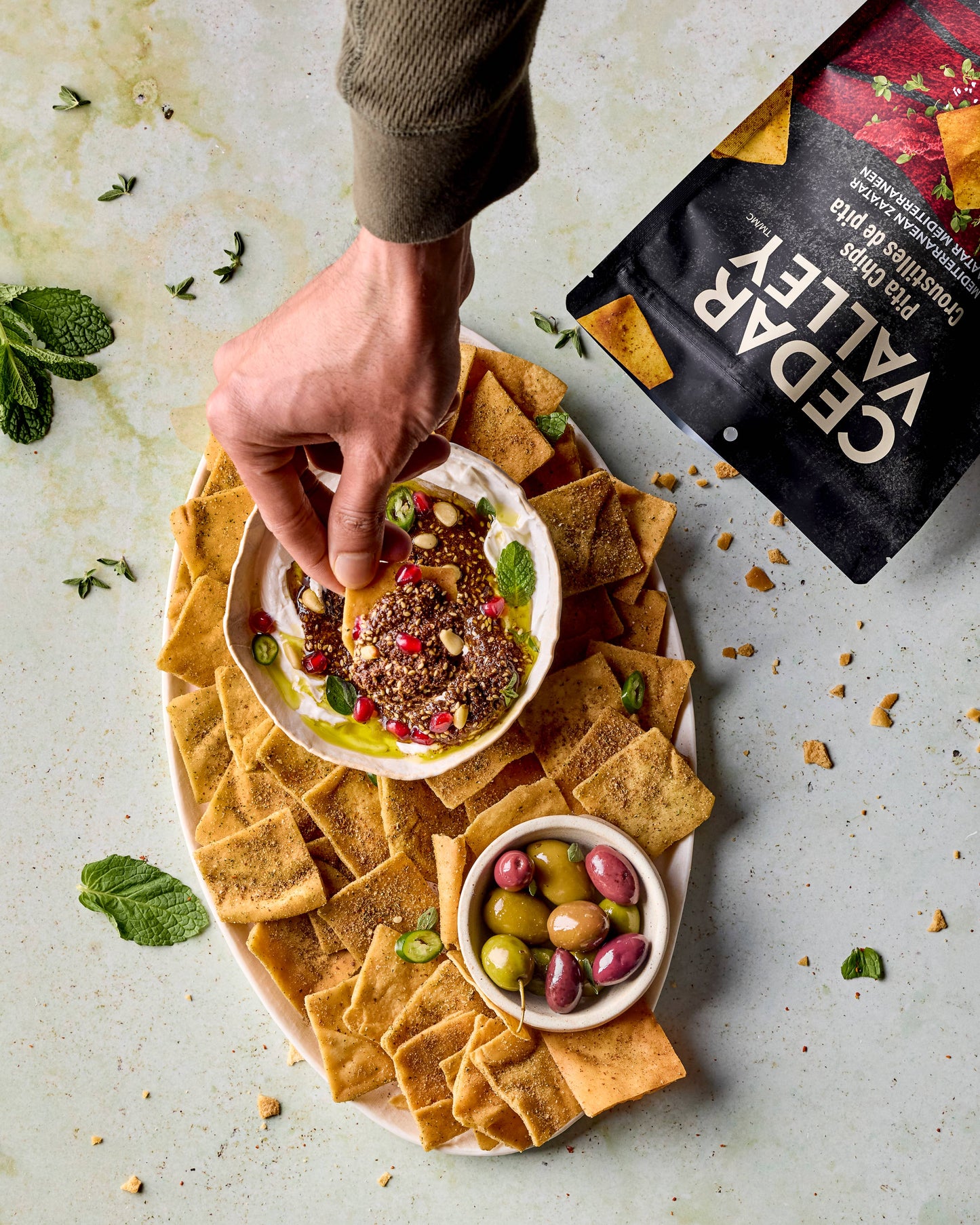 Mediterranean Za'atar Pita Chips