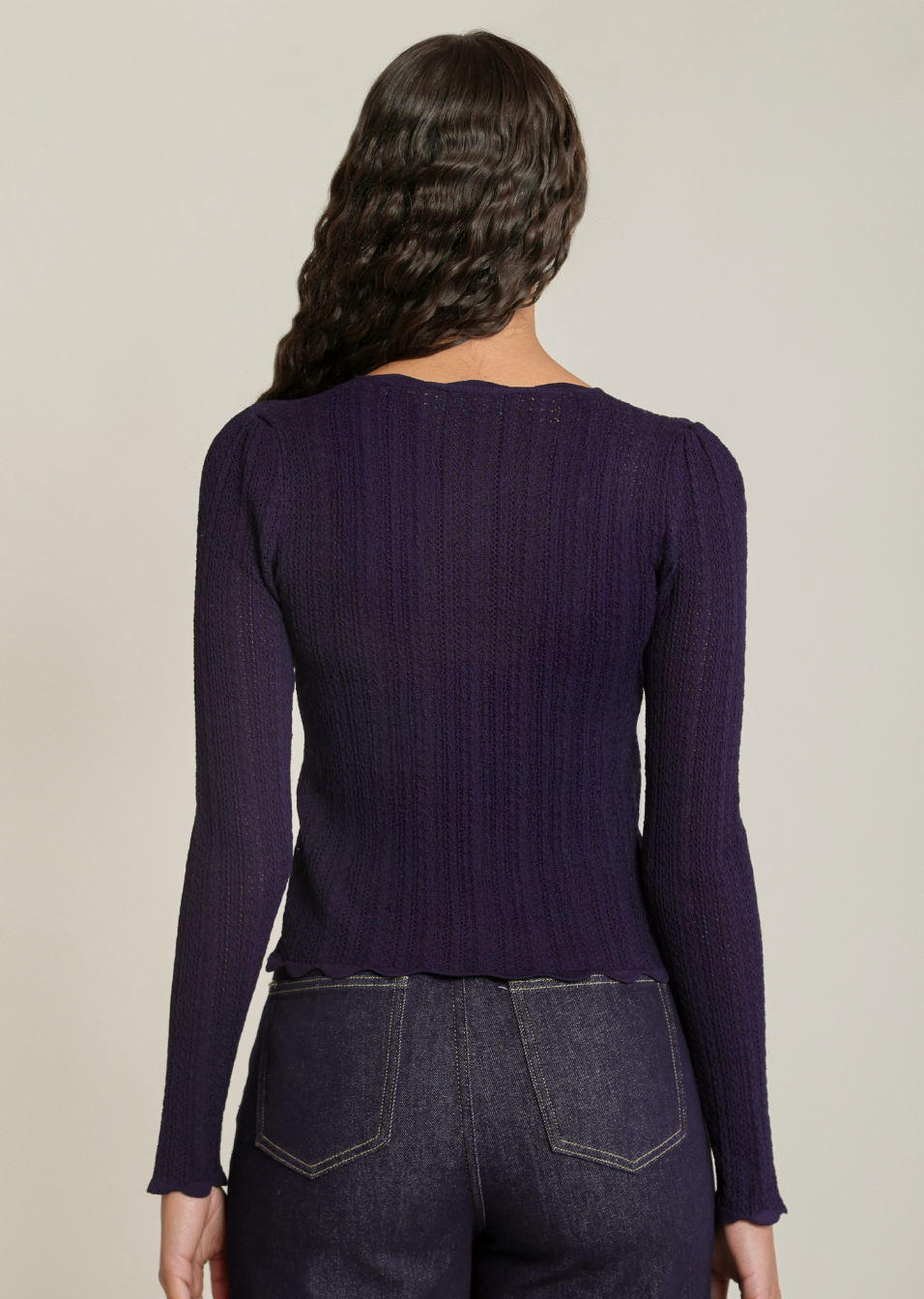 DEX -HENLEY SWEATER TOP - NAVY