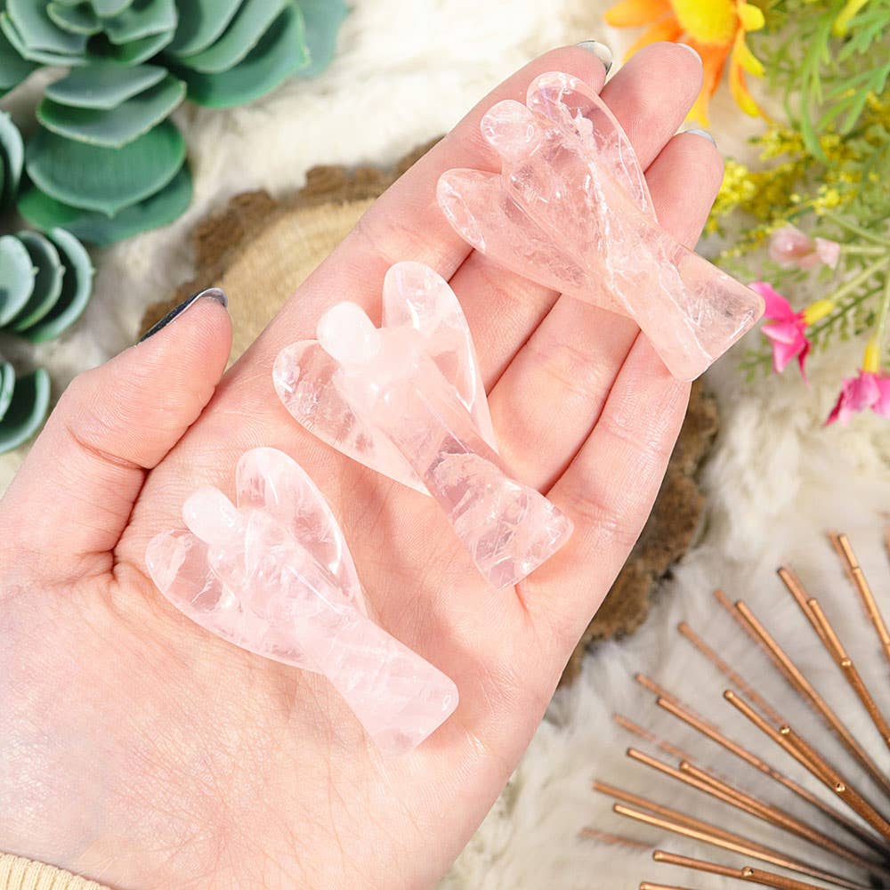 Rose Quartz Crystal Angel (Handmade)