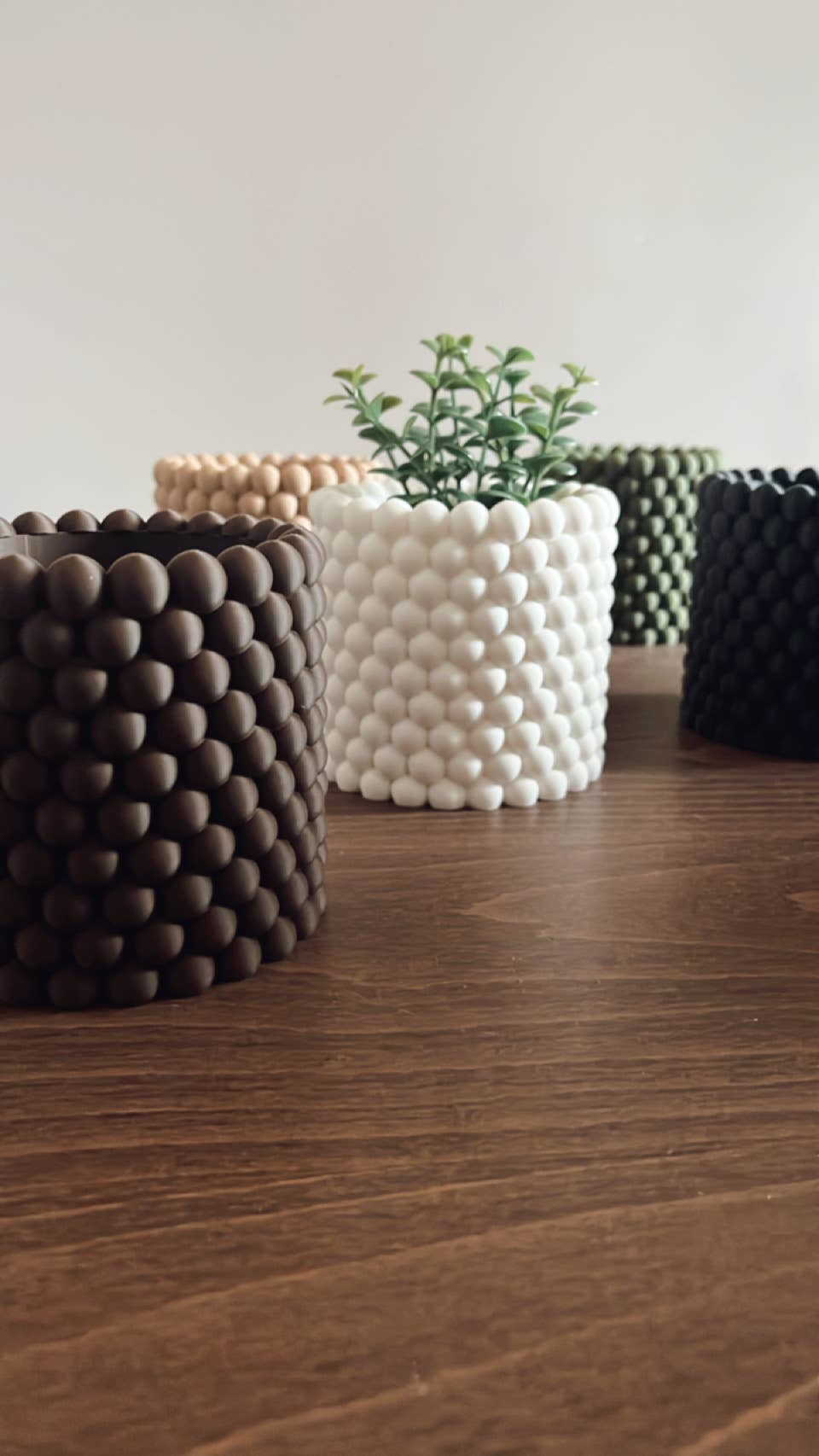 Bubble Texture Orb Planter: Mid-Century Modern Plant Pot: Cedar / Small