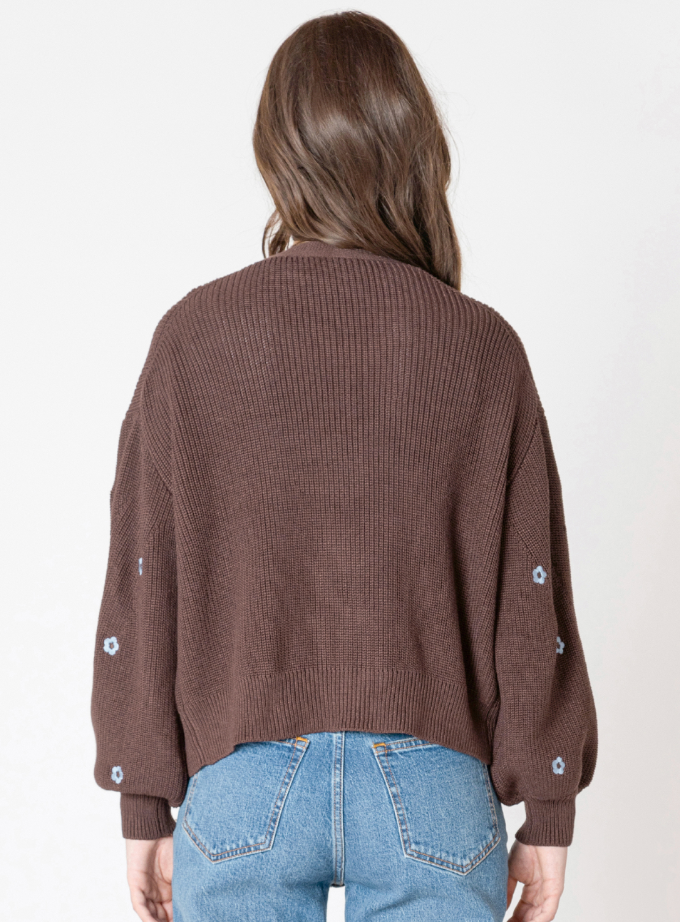 EMBROIDERED OPEN CARDIGAN