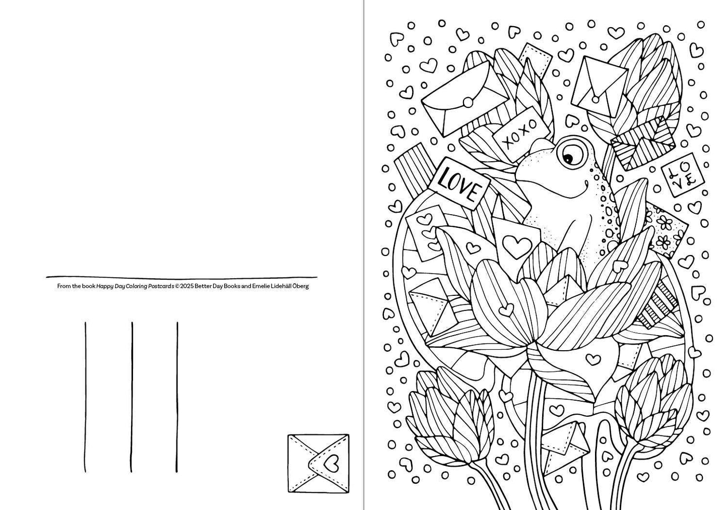 Happy Day Coloring Postcards