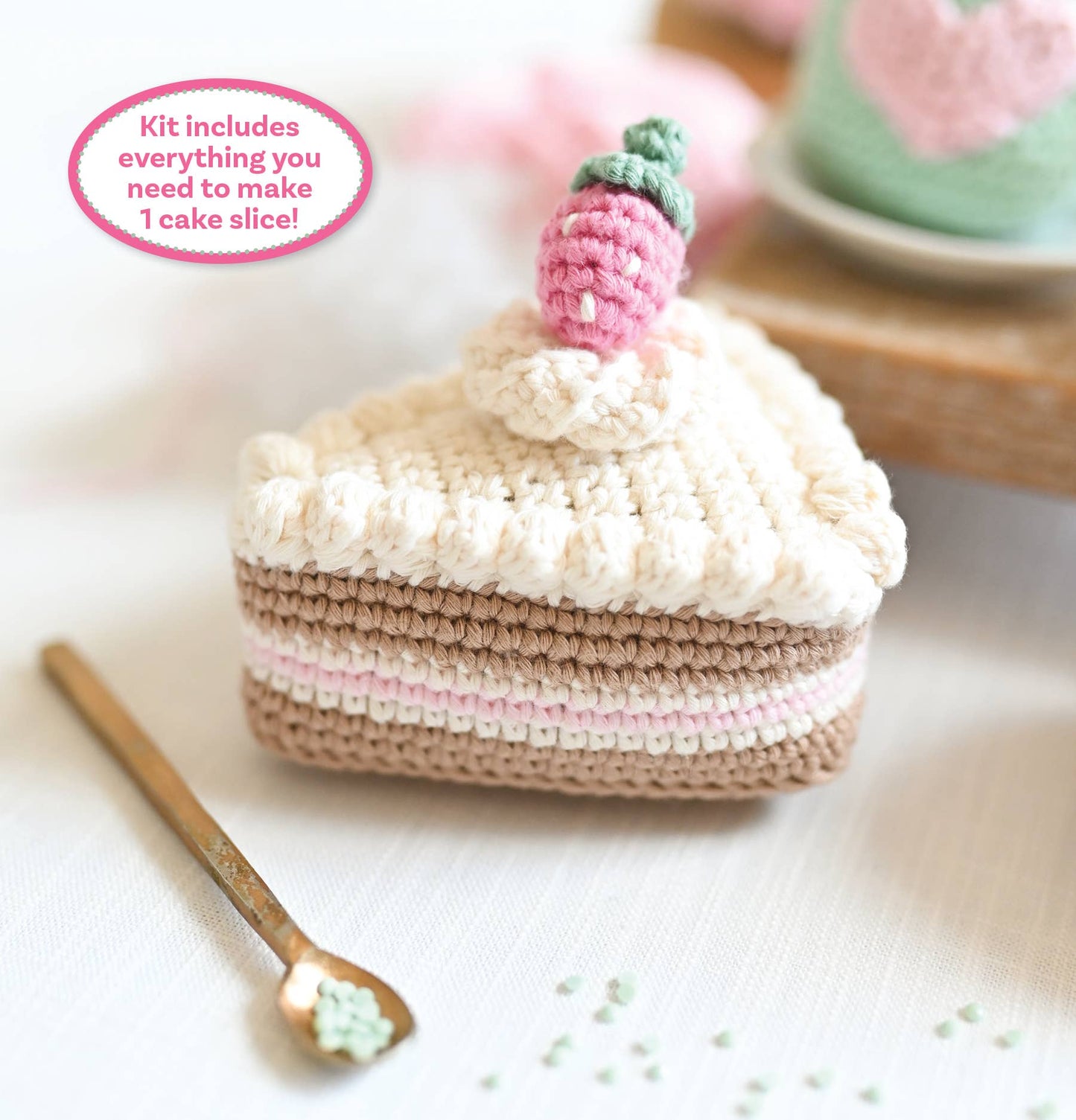 Crochet Café Amigurumi Kit Cake Slice