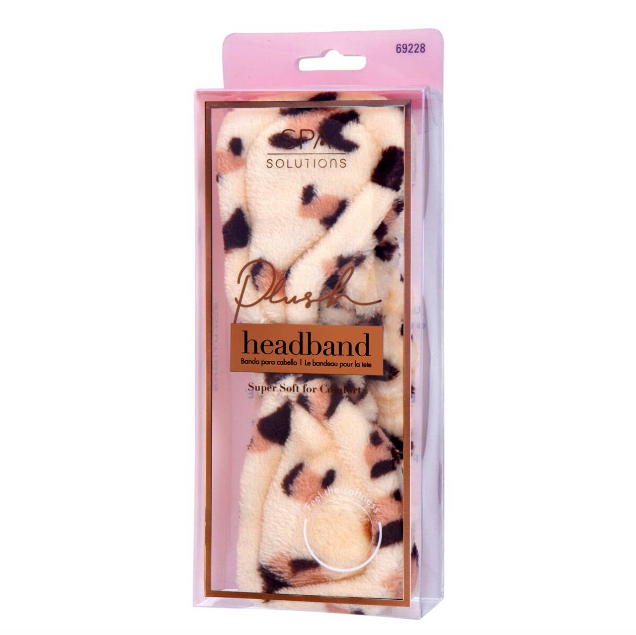 CALA Plush Bow Headband Cheetah