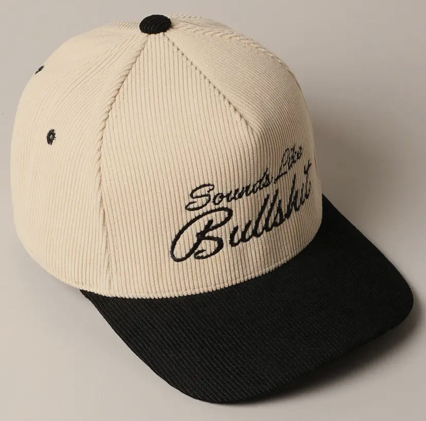 Sounds Like Bullshit Corduroy Trucker Hat
