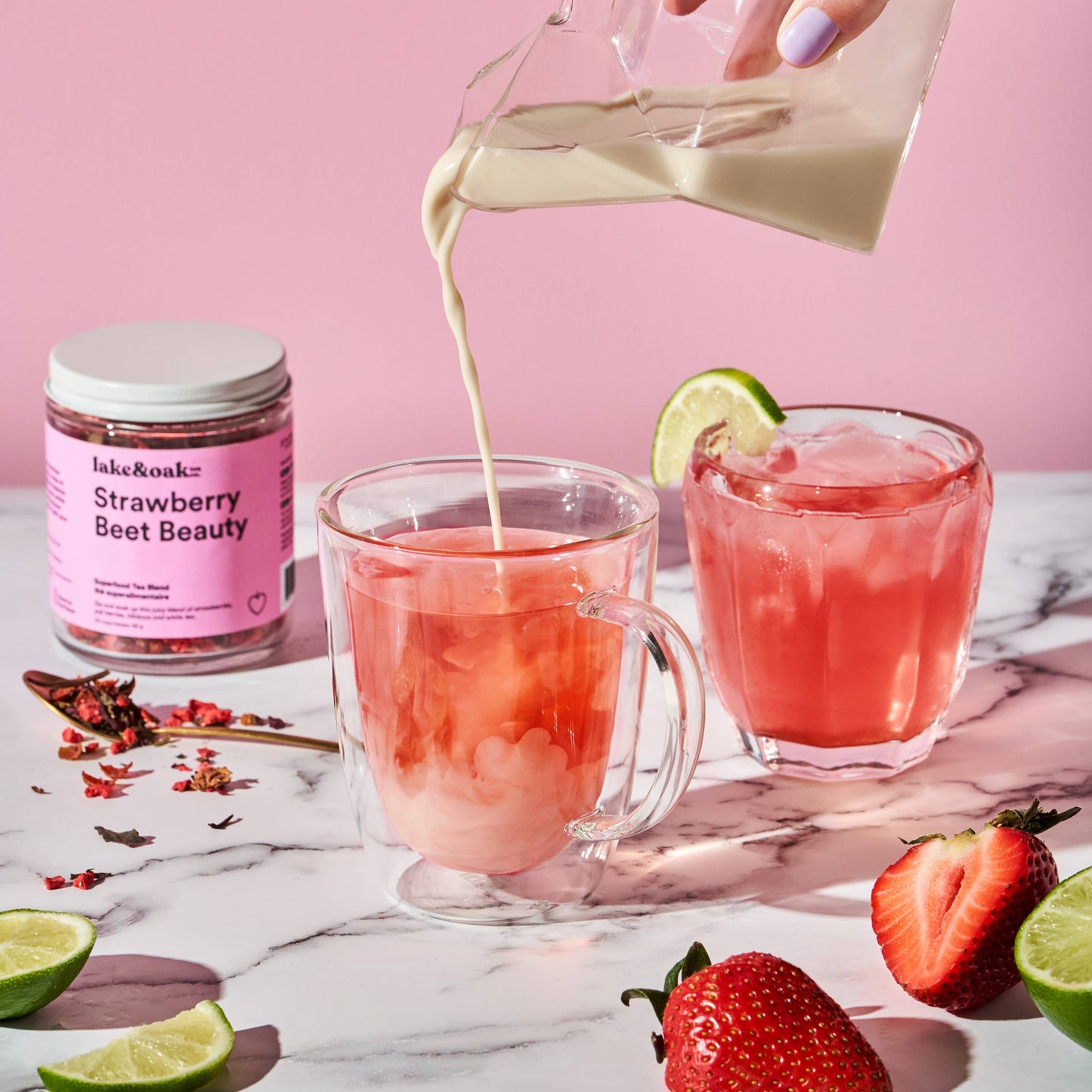 Strawberry Beet Beauty- Superfood Tea Blend: Retail Glass Jar