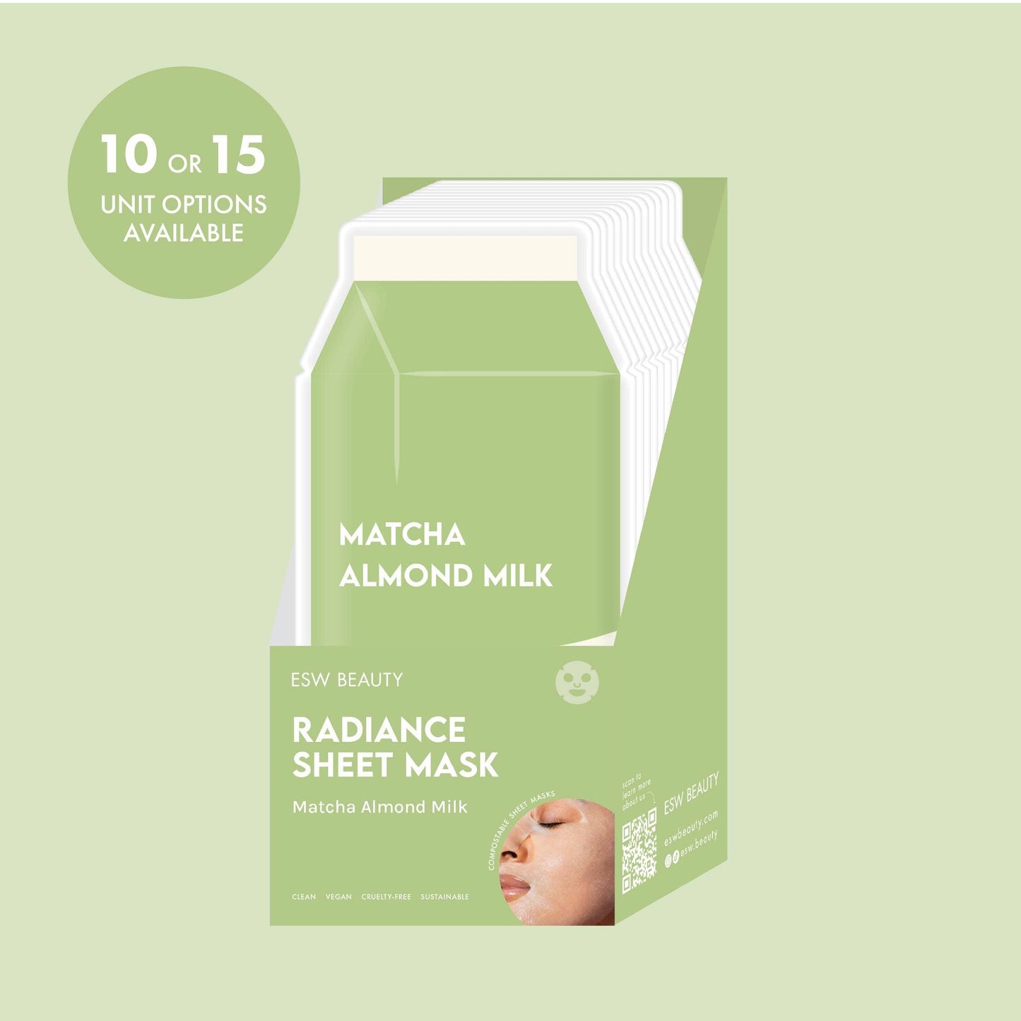 Matcha Almond Milk Radiance Filled PDQ Display: 10 pc