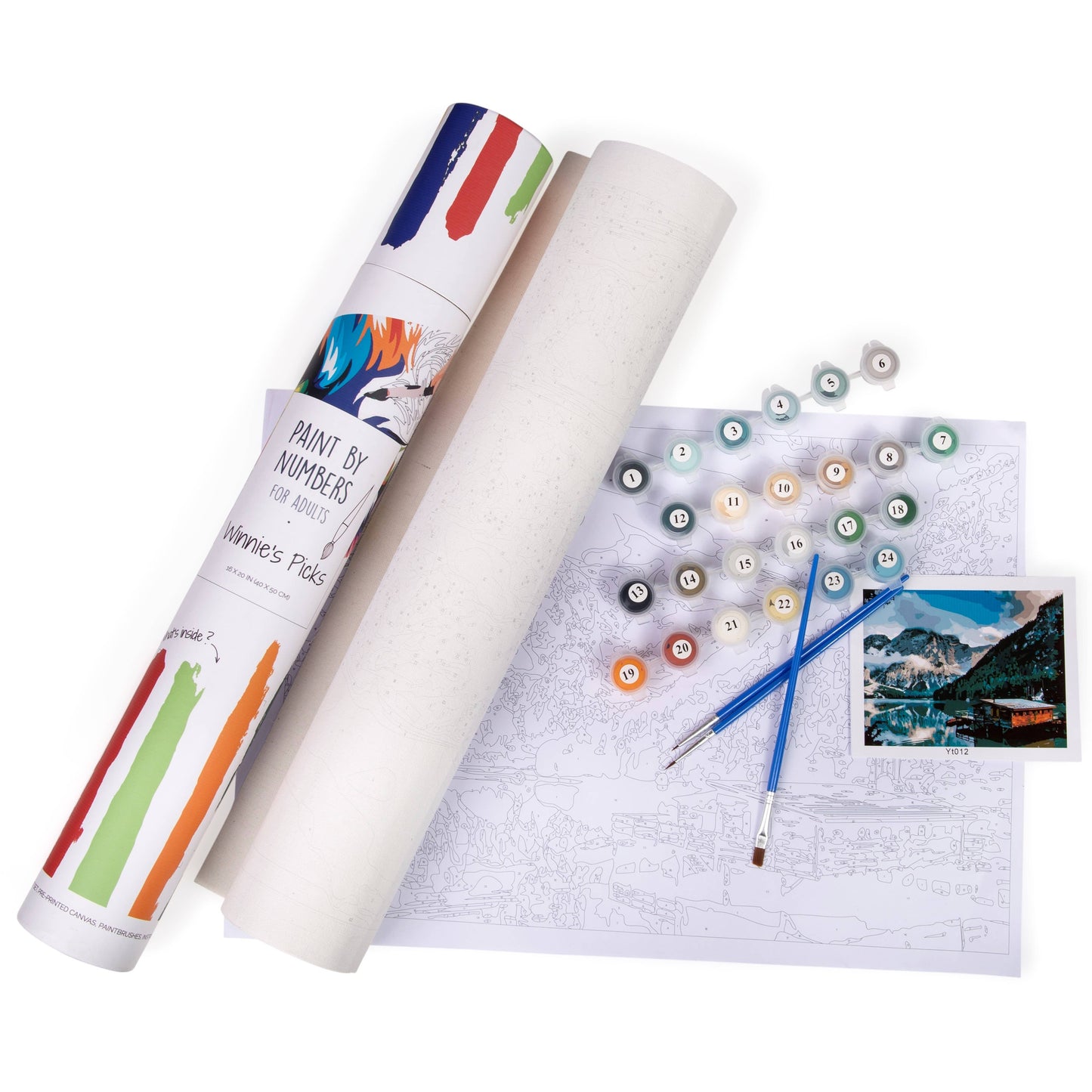 Fjord Cabin Retreat Paint-by-Numbers Kit - Natural life: 16x20in