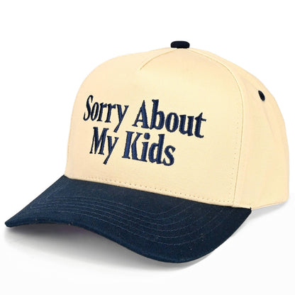 C.C SORRY ABOUT MY KIDS Letter Two Tone Trucker Hat: Leopard