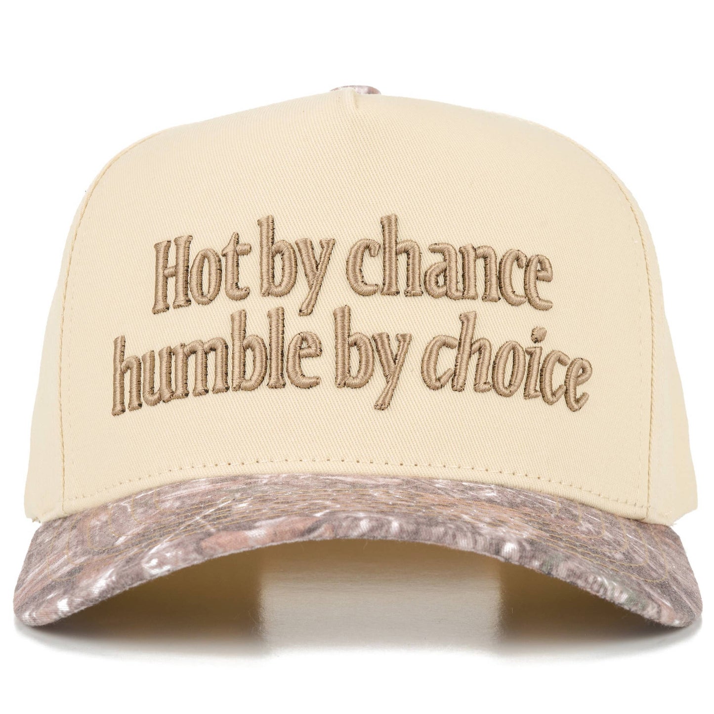 C.C HOT BY CHANCE HUMBLE BY CHOICE Two Tone Trucker Hat