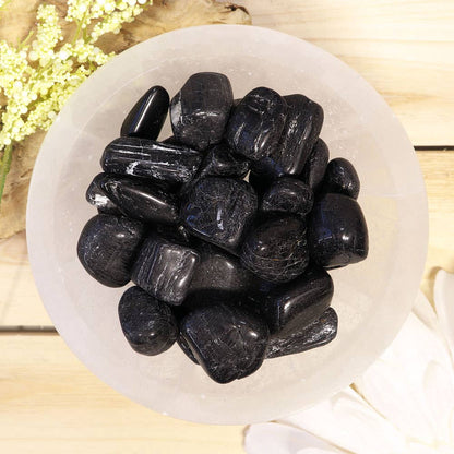 1 lb Black Tourmaline Tumbled Stones