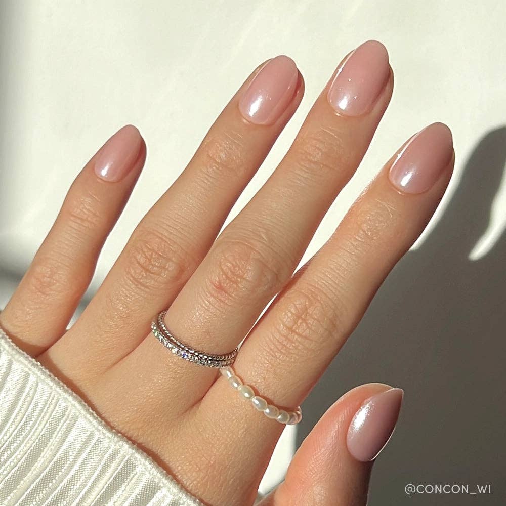 Pinch Me Press-On Nails | Short Oval | Blush Pink Glazed