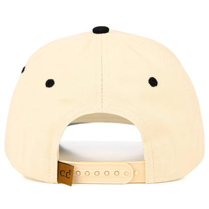 C.C CATCH OF THE DAY Embroidered Letter Two Tone Trucker Hat: Black