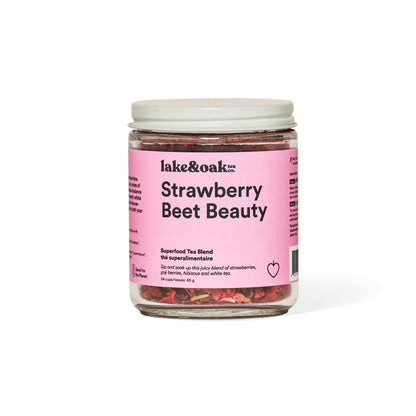 Strawberry Beet Beauty- Superfood Tea Blend: Retail Glass Jar