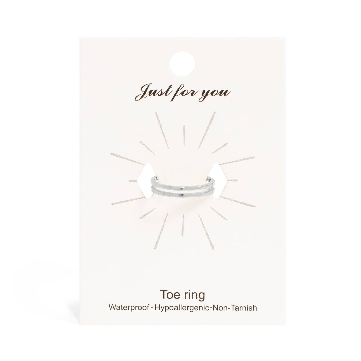 18K Gold PVD Stainless Steel Adjustable Double Bar Toe Ring: Stainless