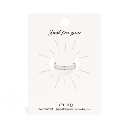 18K Gold PVD Stainless Steel Adjustable Double Bar Toe Ring: Stainless