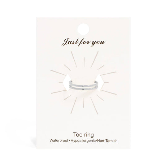 18K Gold PVD Stainless Steel Adjustable Double Bar Toe Ring: Stainless
