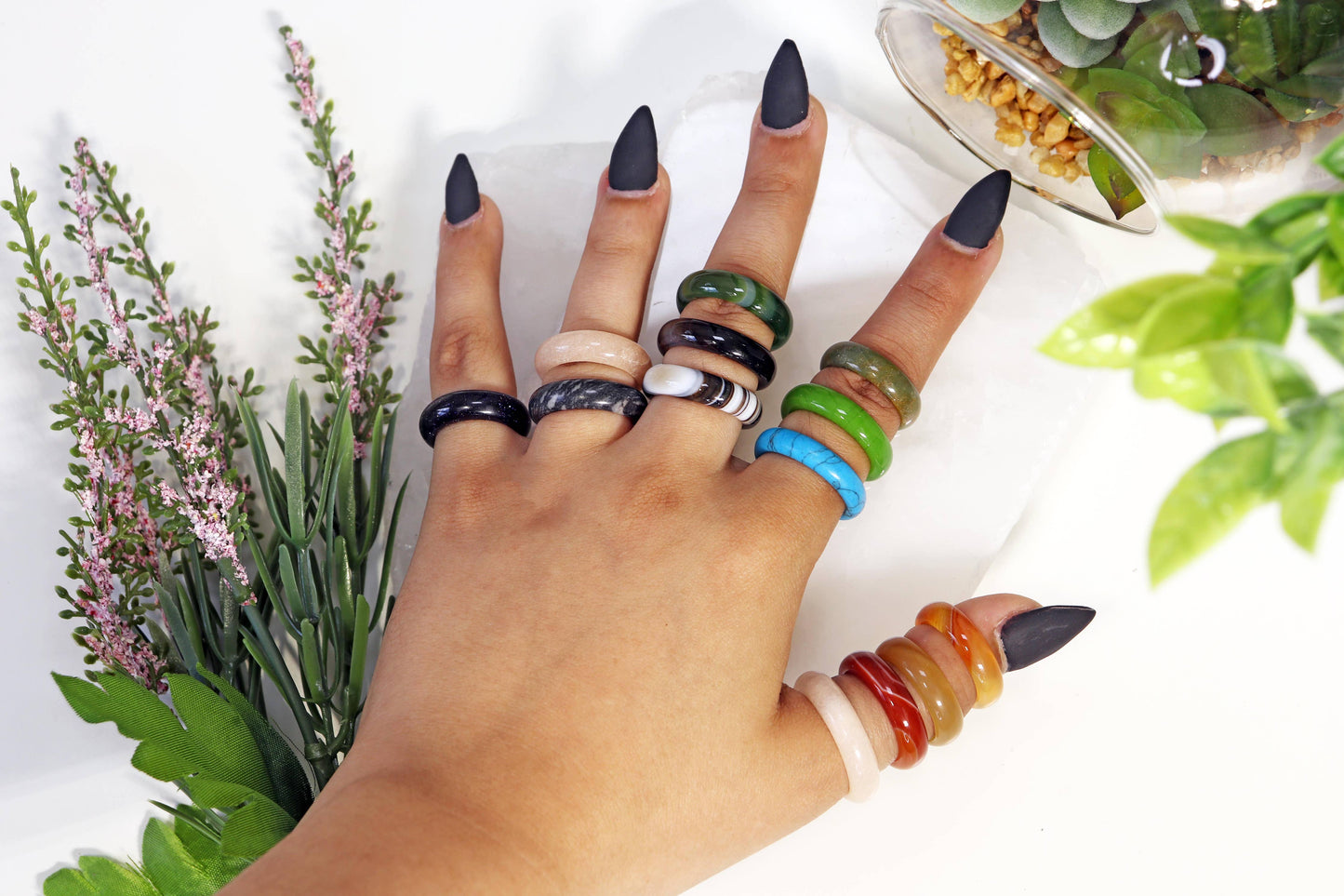 Assorted Semi-Precious Gem Stone Rings