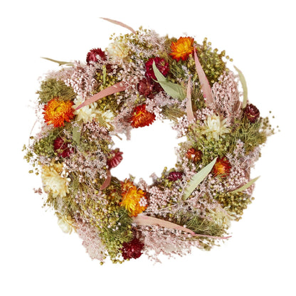 Multi-Colored Dried Flower Wreath - Summer Bestseller: Large