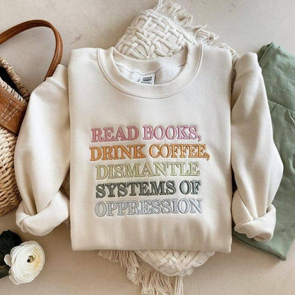 Embroidered Dismantle Systems of Oppression: Sport grey / Large / Sweatshirt
