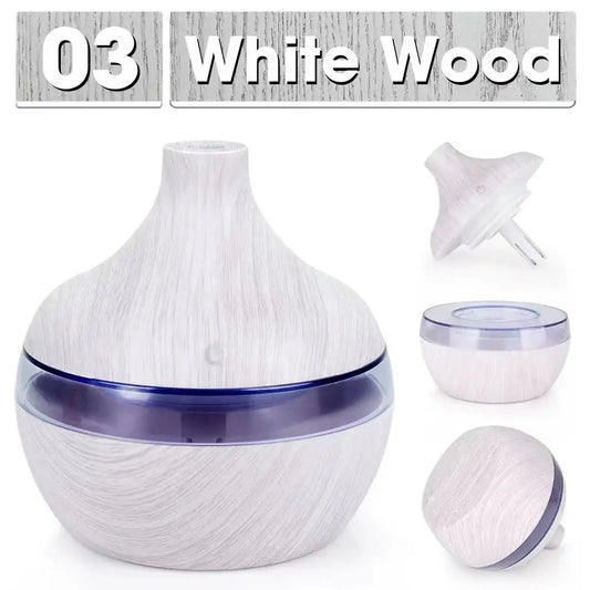 Wood Grain Led Humidifier- White