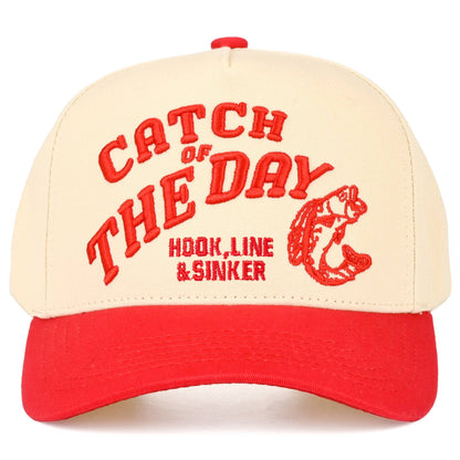 C.C CATCH OF THE DAY Embroidered Letter Two Tone Trucker Hat: Black