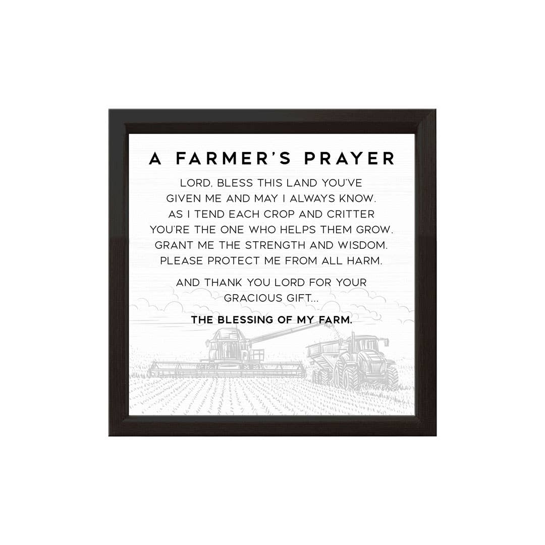 A Farmer's Prayer | Wood Sign: Black