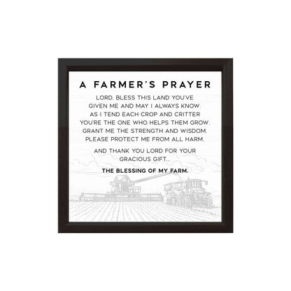 A Farmer's Prayer | Wood Sign: Black