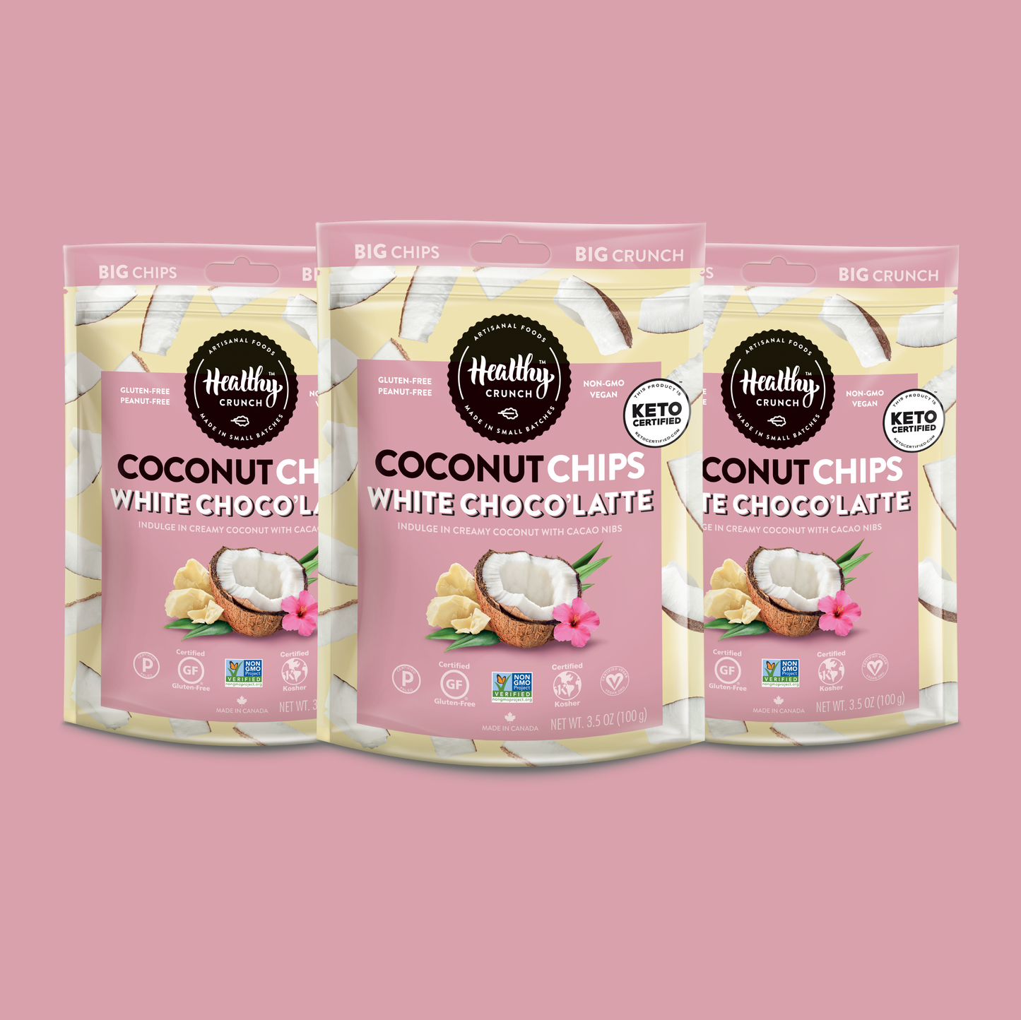 White Choco'Latte Coconut Chips: 6-Pack
