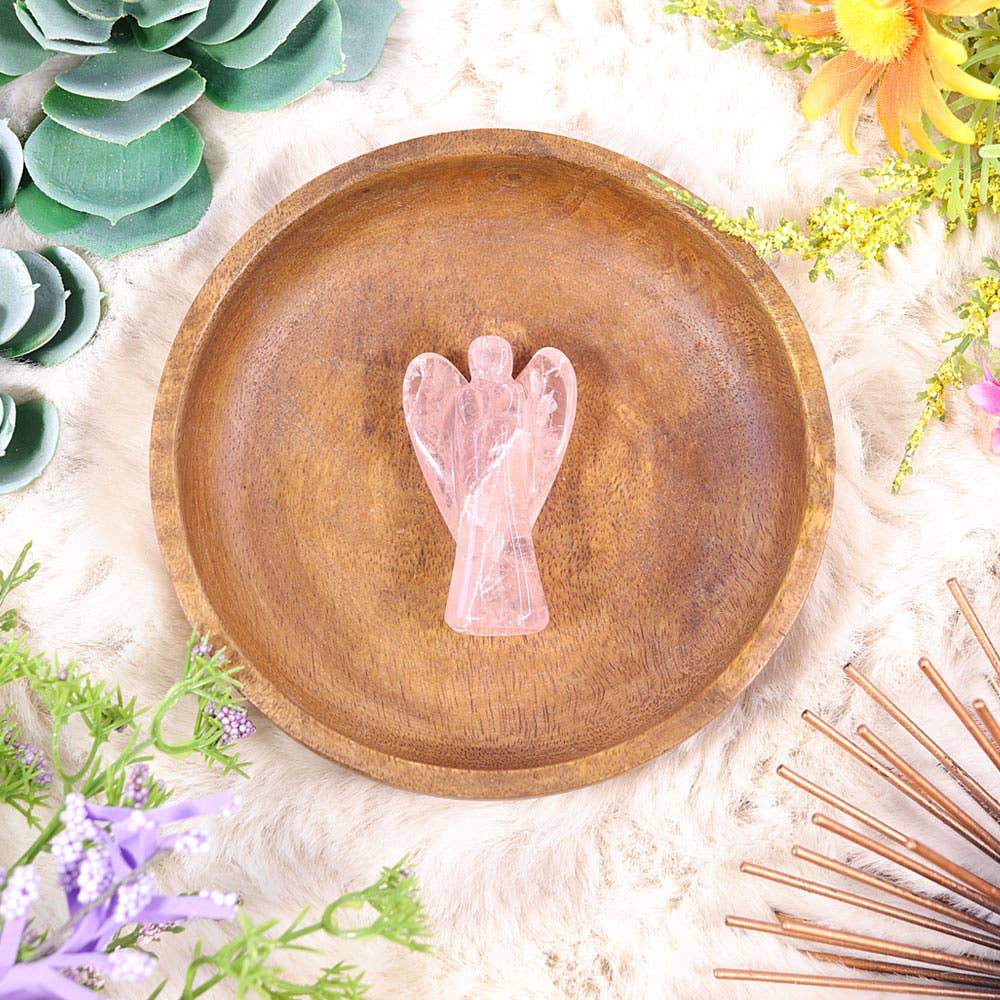 Rose Quartz Crystal Angel (Handmade)