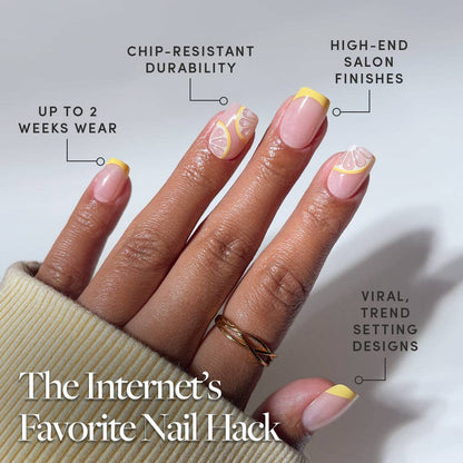 Limonata Press-On Nails | Yellow French Tip Short Squoval