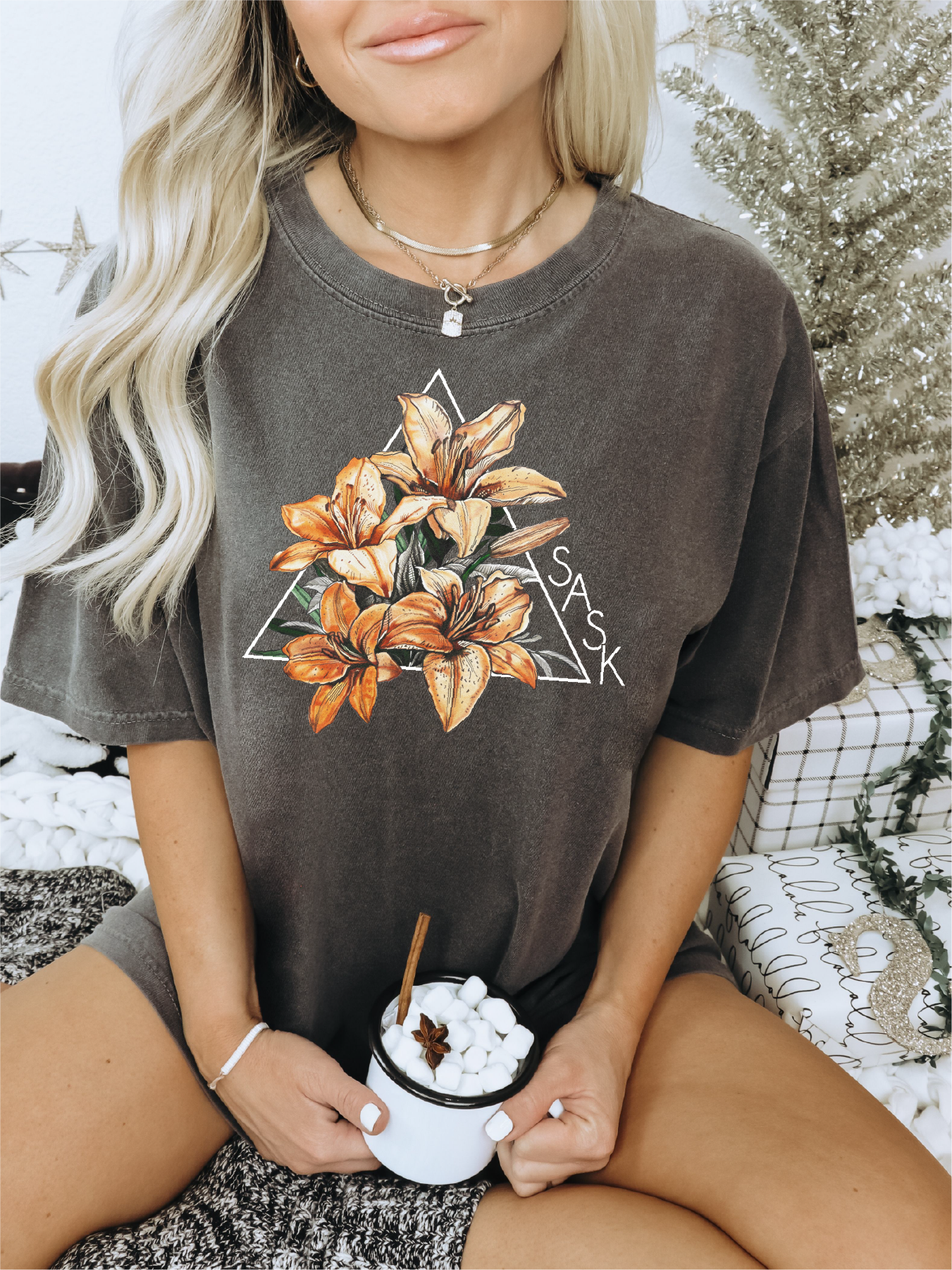 Lily Triangle Unisex T-shirt | Prairie Clothing: Pepper (Grey) / 2XL