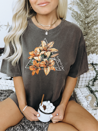 Lily Triangle Unisex T-shirt | Prairie Clothing: Pepper (Grey) / Medium