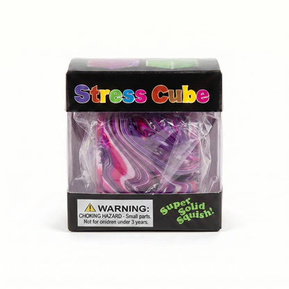 Marble Ice Cube Squishy Slow Rising Stress Toy: Orange Marble / 2.2 in
