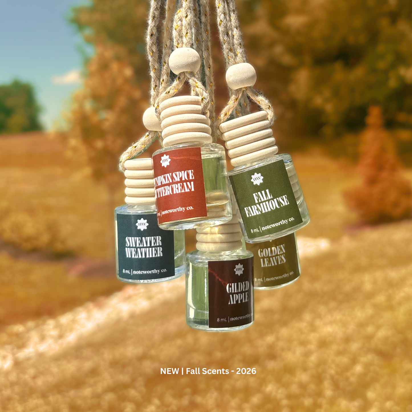 Car Diffusers | Fall Scents (NEW 2026): Mylar Bags / Golden Leaves
