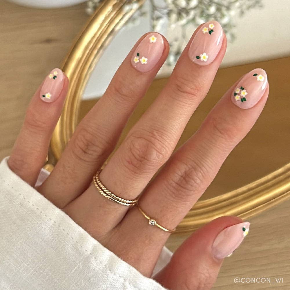 Petals Press-On Nails | Short Oval | Spring Summer Florals