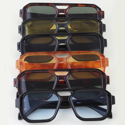 Bright Tortoise Aviator Block Sunglasses: MIX