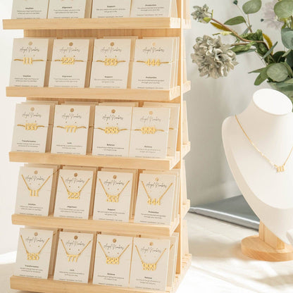 Angel Number Jewelry Display Set: Gold