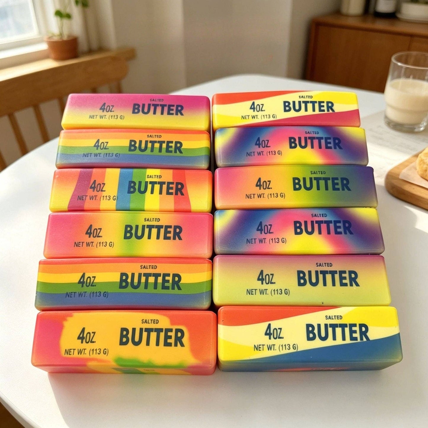 Colorful Butter Squishy PU Slow Rising Stress Relief Toy: Colorful Butter