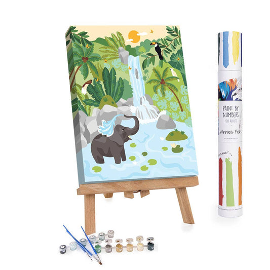 Elephant at the waterfall - Summer Paint by Numbers Kit DIY