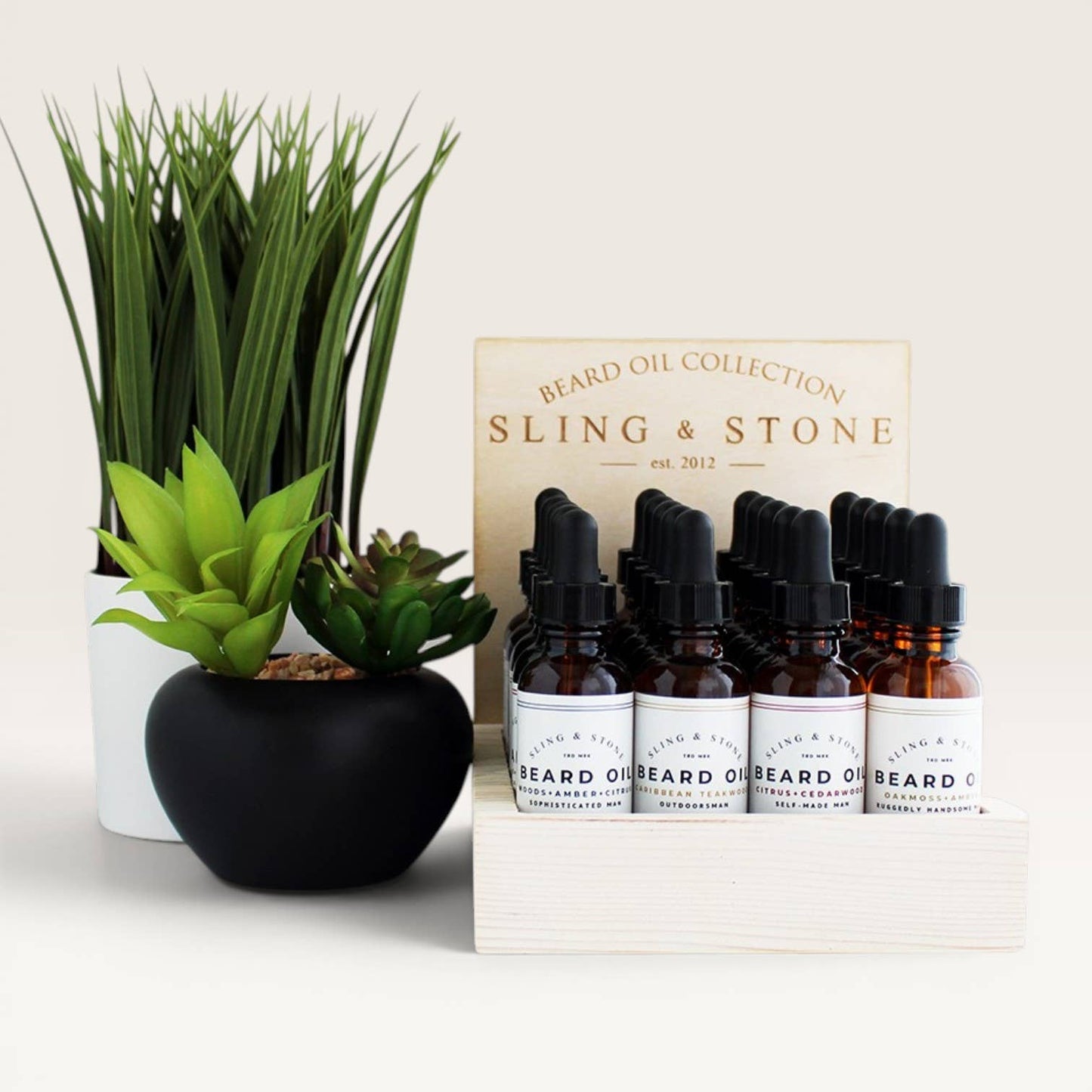 Beard Oil Display Set (FREE WOODEN DISPLAY)
