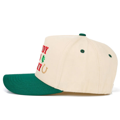 C.C HOWDY GO LUCKY Letter on Two Tone Trucker Hat: Leopard