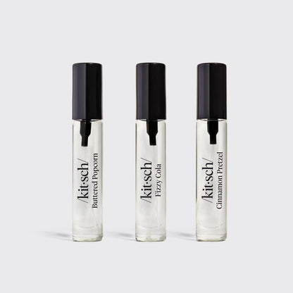 Movie Theater Hair Perfume Trio Set - Buttered Popcorn, Fizzy Cola, Cinnamon Pretzel