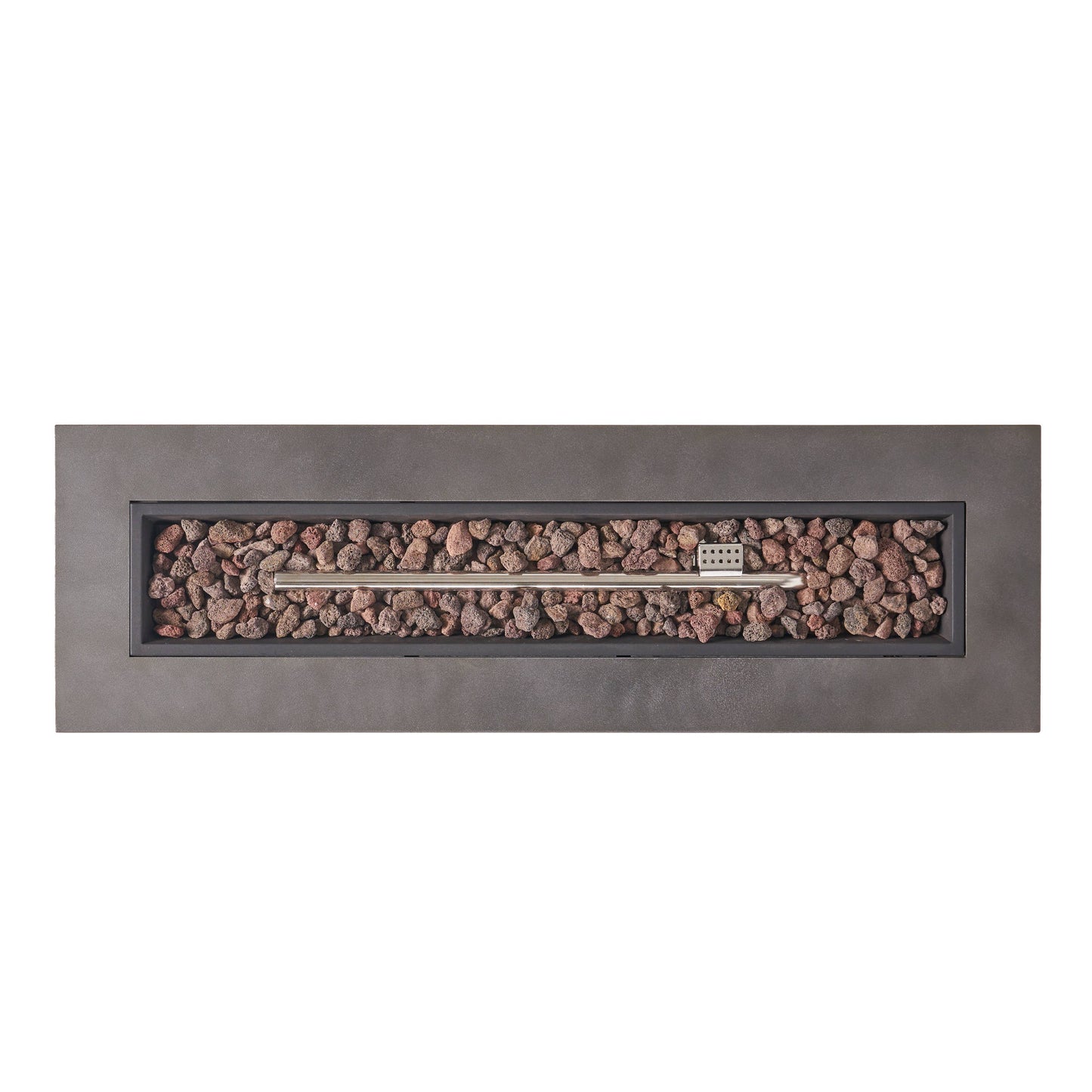 Rectangular Iron Fire Pit 50000 BTU for Patio: Stone Gray